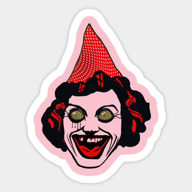 Mass Hysteria Clown King | Hysterical Acid Bath | Surreal Pop Art Candy Design By Tyler Tilley Sticker by Tiger Picasso